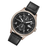 Lacoste Continental Black Dial Black Leather Strap Watch for Men - 2011042 Authentic Buy Shop Now