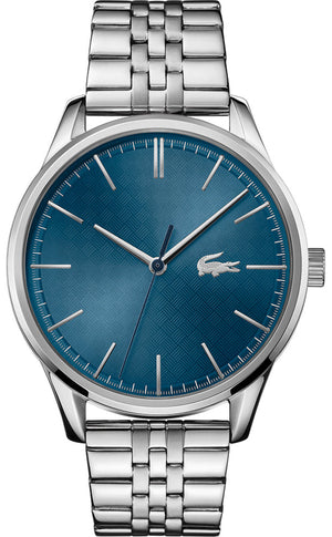 Lacoste Vienna Blue Dial Silver Steel Strap Watch for Men - 2011049 Authentic Buy Shop Now