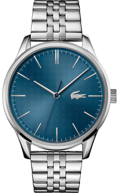 Lacoste Vienna Blue Dial Silver Steel Strap Watch for Men - 2011049 Authentic Buy Shop Now