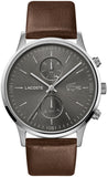 Lacoste Madrid Gray Dial Brown Leather Strap Watch for Men - 2011066 Authentic Buy Shop Now