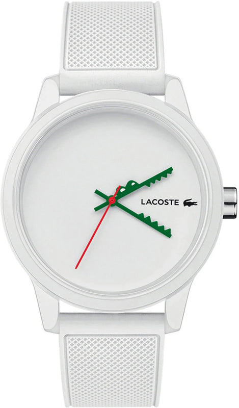 Lacoste 12.12 White Dial White Silicone Strap Watch for Men - 2011069 Authentic Buy Shop Now