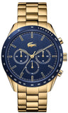 Lacoste Boston Blue Dial Gold Steel Strap Watch for Men - 2011096 Authentic Buy Shop Now