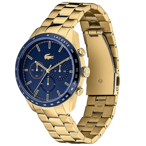 Lacoste Boston Blue Dial Gold Steel Strap Watch for Men - 2011096 Authentic Buy Shop Now
