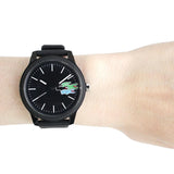 Lacoste 12.12 Black Dial Black Silicon Strap Watch for Men - 2011134 Authentic Buy Shop Now
