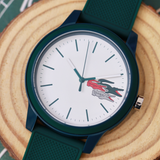 Lacoste 12.12 White Dial Green Silicon Strap Watch for Men - 2011135 Authentic Buy Shop Now