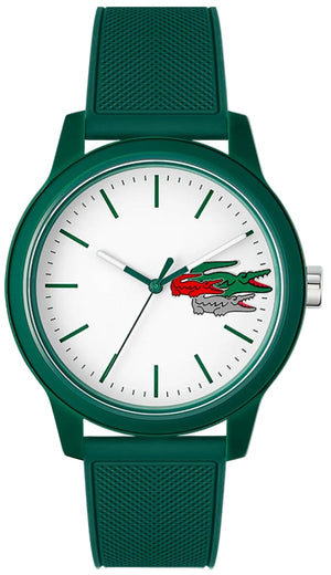 Lacoste 12.12 White Dial Green Silicon Strap Watch for Men - 2011135 Authentic Buy Shop Now