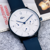 Lacoste Club White Dial Blue Leather Strap Watch for Men - 2011140 Authentic Buy Shop Now