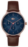 Lacoste Club Blue Dial Brown Leather Strap Watch for Men - 2011141 Authentic Buy Shop Now