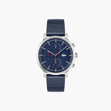 Lacoste Replay Chronograph Blue Dial Blue Leather Strap Watch for Men - 2011176 Authentic Buy Shop Now