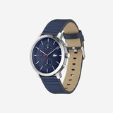Lacoste Replay Chronograph Blue Dial Blue Leather Strap Watch for Men - 2011176 Authentic Buy Shop Now