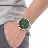 Lacoste Replay Green Dial Silver Steel Strap Watch for Men - 2011178 Authentic Buy Shop Now
