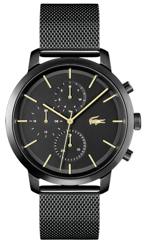 Lacoste Replay Black Dial Black Steel Strap Watch for Men - 2011194 Authentic Buy Shop Now