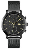 Lacoste Replay Black Dial Black Steel Strap Watch for Men - 2011194 Authentic Buy Shop Now