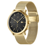 Lacoste Replay Chronograph Black Dial Gold Steel Strap Watch for Men - 2011195 Authentic Buy Shop Now