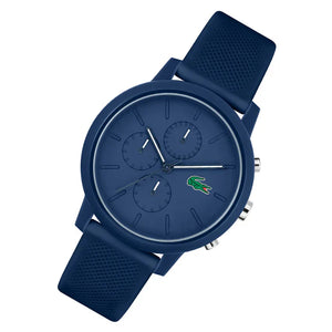 Lacoste 12.12 Chronograph Blue Dial Blue Silicone Strap Watch for Men - 2011244 Authentic Buy Shop Now