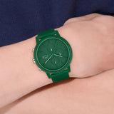 Lacoste 12.12 Chronograph Green Dial Green Silicon Strap Watch for Men - 2011245 Authentic Buy Shop Now