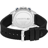 Lacoste Neoheritage Chronograph Blue Dial Black Silicone Strap Watch for Men - 2011252 Authentic Buy Shop Now