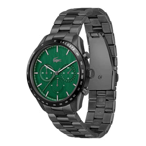 Lacoste Boston Green Dial Black Steel Strap Watch for Men - 2011270 Authentic Buy Shop Now