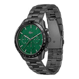 Lacoste Boston Green Dial Black Steel Strap Watch for Men - 2011270 Authentic Buy Shop Now