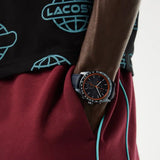 Lacoste Apext Blue Dial Blue Leather Strap Watch for Men - 2011297 Authentic Buy Shop Now