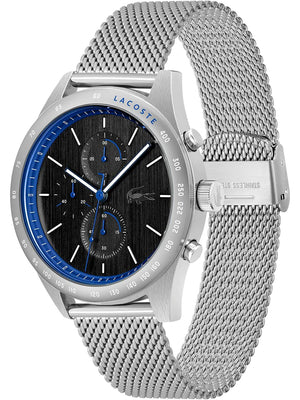 Lacoste Apext Black Dial Silver Steel Strap Watch for Men - 2011298 Authentic Buy Shop Now