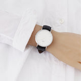 Daniel Wellington Classic Sheffield White Dial Black Leather Strap Watch For Men - DW00100020