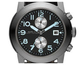 Marc Jacobs Larry Chronograph Black Dial Black Leather Strap Watch for Men - MBM5054 Authentic Buy Shop Now