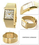 Emporio Armani Mother of Pearl Dial Gold Mesh Bracelet Watch For Men - AR2016 Authentic Buy Shop Now