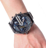 Diesel Big Daddy 2.0 Chronograph Blue Dial Grey Steel Strap Watch For Men - DZ7331 Authentic Buy Shop Now