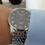 Tissot T Classic Le Locle Powermatic 80 Black Dial Silver Steel Strap Watch For Women - T41.1.483.53 Authentic Buy Shop Now