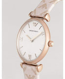 Emporio Armani Analog Grey Dial Pink Leather Strap Watch For Women - AR11126 Authentic Buy Shop Now