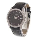 Tissot T Trend Couturier Diamonds Black Dial Black Leather Strap Watch for Women - T035.210.66.051.00 Authentic Buy Shop Now