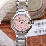 Cartier Ballon Bleu de Cartier Pink Dial Silver Steel Strap Watch for Women - W6920038 Authentic Buy Shop Now