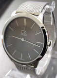 Calvin Klein Minimal Grey Dial Silver Mesh Bracelet Watch for Men - K3M21124 Authentic Buy Shop Now