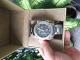 Burberry Utilitarian Chronograph Black Dial Silver Steel Strap Watch For Men - BU9800 Authentic Buy Shop Now
