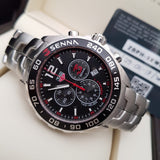Tag Heuer Senna Chronograph Special Edition Black Dial Silver Steel Strap Watch for Men - CAZ1015.BA0883 Authentic Buy Shop Now