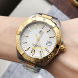 Tag Heuer Aquaracer Quartz White Dial Two Tone Steel Strap Watch for Men - WAY1120.BB0930 Authentic Buy Shop Now