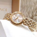 Versace V-Flare Quartz Silver Dial Gold Steel Strap Watch for Women - VEBN00718 Authentic Buy Shop Now