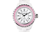 Chanel J12 Sapphire Bezel Ceramic White Dial White Steel Strap Watch for Women - J12 H2010 Authentic Buy Shop Now