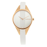 Calvin Klein Rebel White Grey Dial White Leather Strap Watch for Women - K8P236L6 Authentic Buy Shop Now