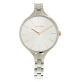 Calvin Klein Graphic Silver Dial Silver Steel Strap Watch for Women - K7E23B46 Authentic Buy Shop Now
