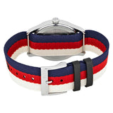 Gucci G Timeless Quartz White Red Blue Dial Multicolored NATO Strap Watch For Men - YA1264059 Authentic Buy Shop Now