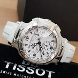 Tissot T Race Lady Chronograph White Dial White Rubber Strap Watch for Women - T048.217.17.017.00 Authentic Buy Shop Now