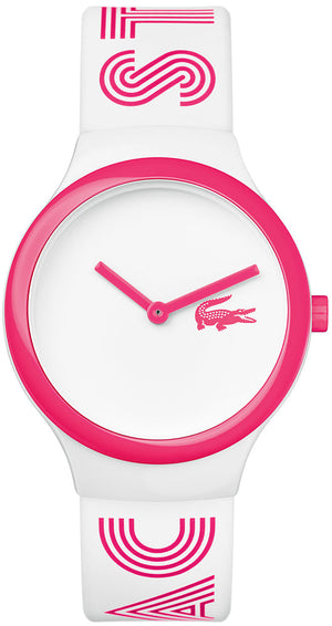 Lacoste Goa White Dial Two Tone Silicone Strap Watch for Woman - 2020106 Authentic Buy Shop Now