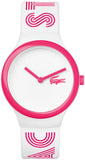 Lacoste Goa White Dial Two Tone Silicone Strap Watch for Woman - 2020106 Authentic Buy Shop Now
