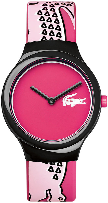 Lacoste Goa Pink Dial Two Tone Silicon Strap Watch for Women - 2020115 Authentic Buy Shop Now