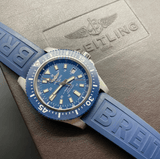 Breitling Superocean 44mm Diver Pro III Special Mariner Blue Dial Blue Rubber Strap Mens Watch - Y1739316/C959 Authentic Buy Shop Now