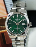 Tissot Gentleman Powermatic 80 Silicium Green Dial Silver Steel Strap Watch For Men - T127.407.11.091.01 Authentic Buy Shop Now
