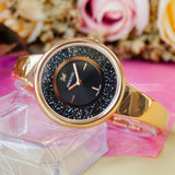 Swarovski Crystalline Pure Black Dial Rose Gold Steel Strap Watch for Women - 5295334 Authentic Buy Shop Now
