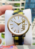Versace V-Circle The Clans Edition Silver Dial Multicolor Leather Strap Watch for Women - VE8100118 Authentic Buy Shop Now